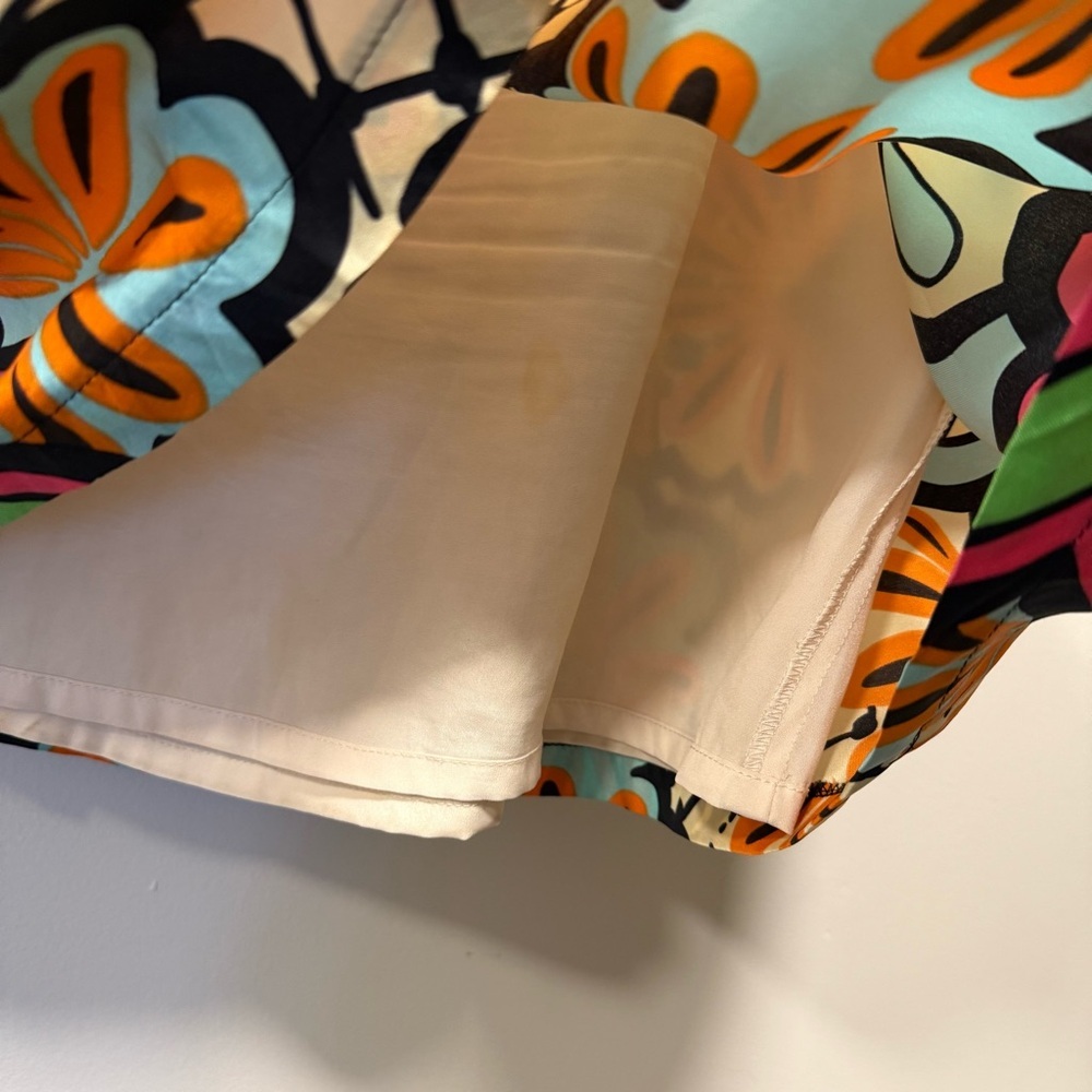 Edward Achour Paris 100% Silk Seahorse Skirt Pockets Made in France Size 36/2 - Picture 10 of 11